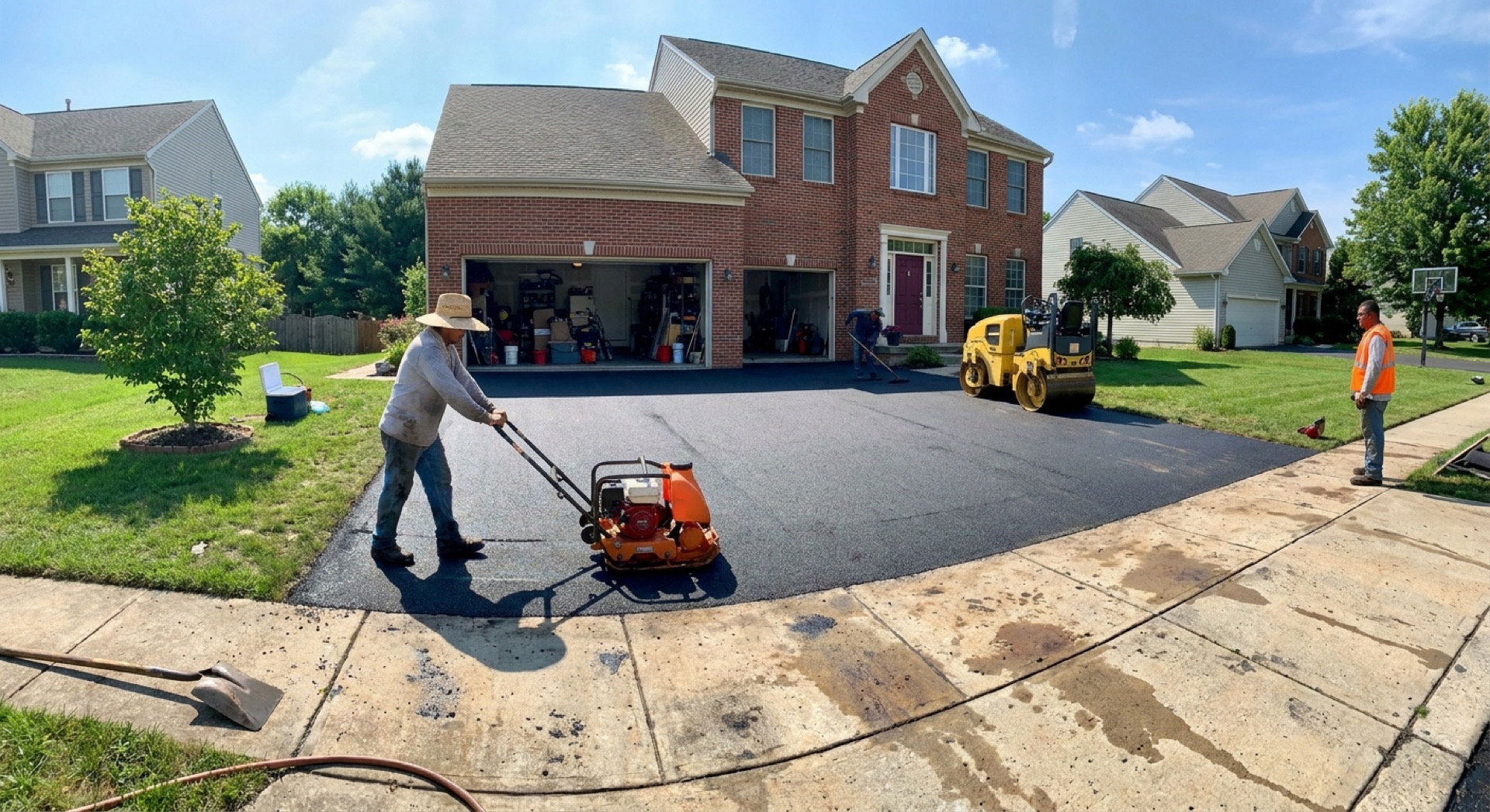 Asphalt crew at work in Arlington VA