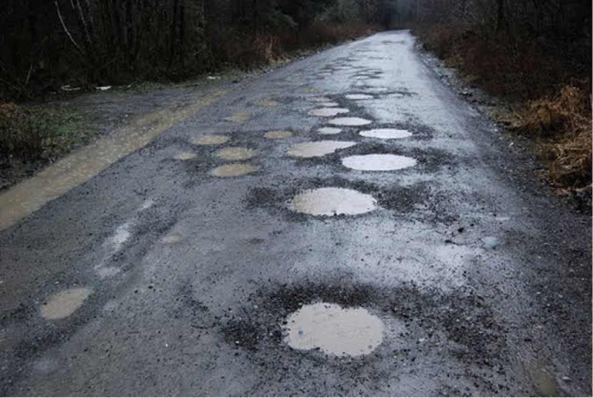 Potholes in Arlington VA road needing repair